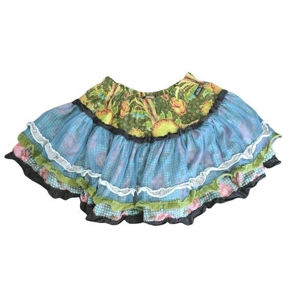 MATILDA JANE Skirt Girls Size 10 Green Multicolor Ruffle - Picture 1 of 10